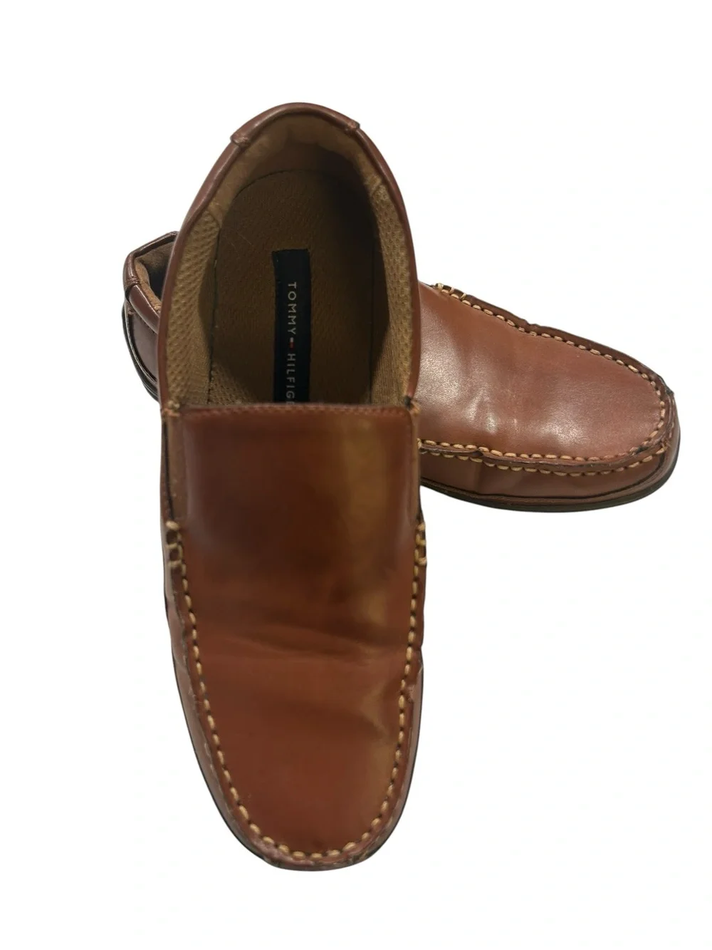 Tommy Hilfiger Kerry Men's Brown Slip-On Leather Loafers -NEW